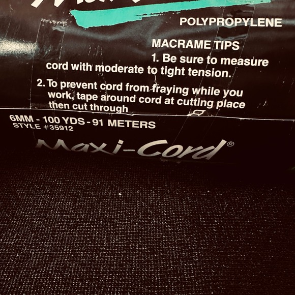 Maxi Cord 6mm 100 Yds Green Polypropylene Twisted Cord Style 35912 - Picture 8 of 8